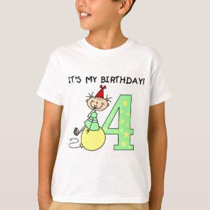 Stick Girl 4th Birthday Tshirts et cadeaux