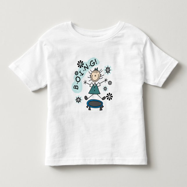 Stick Girl sur Trampoline T-shirts et cadeaux (Devant)
