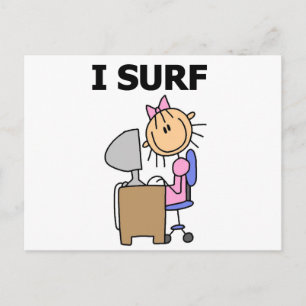 Stick Girl Web-Surfen T-Shirts und Geschenke Postkarte