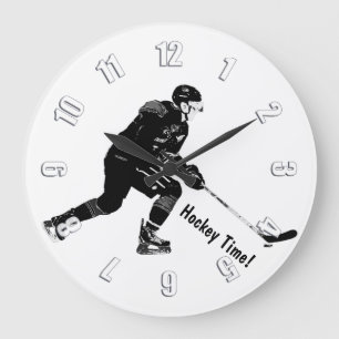 Stick Handling Pro-Ice Hockey Player Große Wanduhr