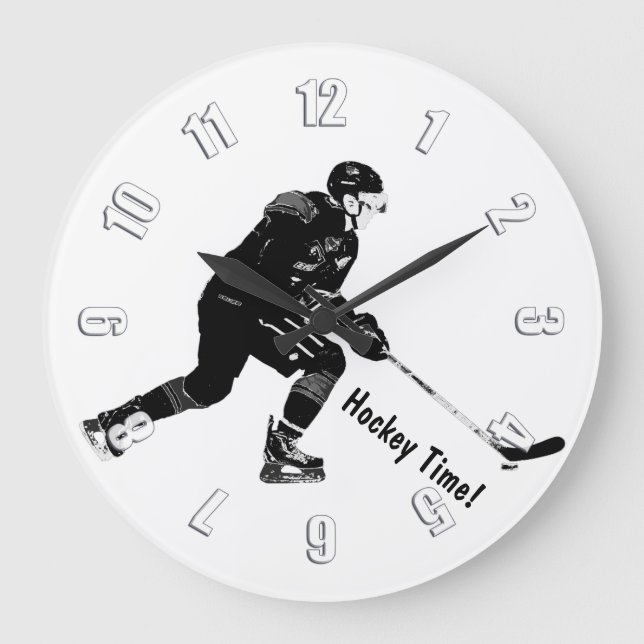 Stick Handling Pro-Ice Hockey Player Große Wanduhr (Vorderseite)