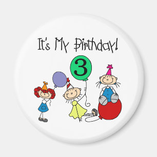 Stick Kids Party 3. Geburtstagsgeschenke und -gesc Magnet