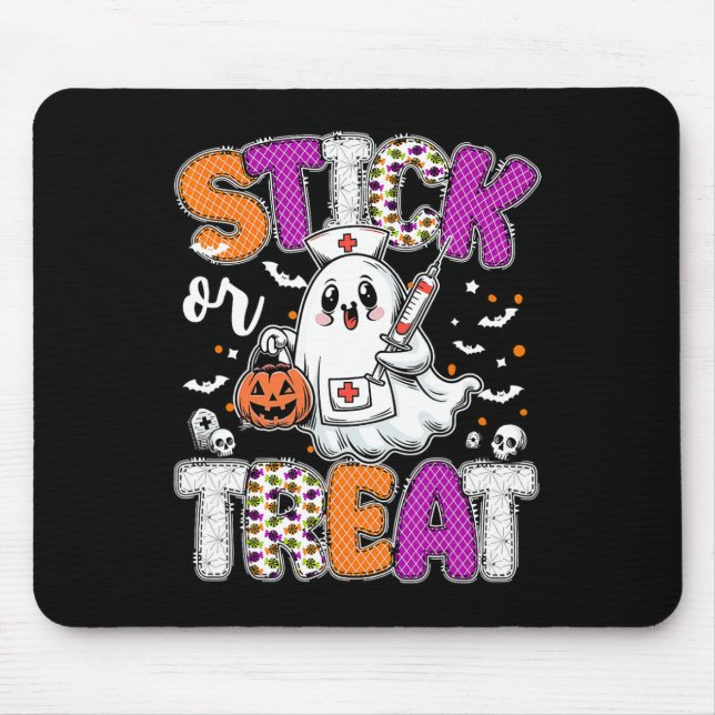 Stick oder Leckerei Ghost Phlebotomie Tech Er Icu  Mousepad (Vorne)