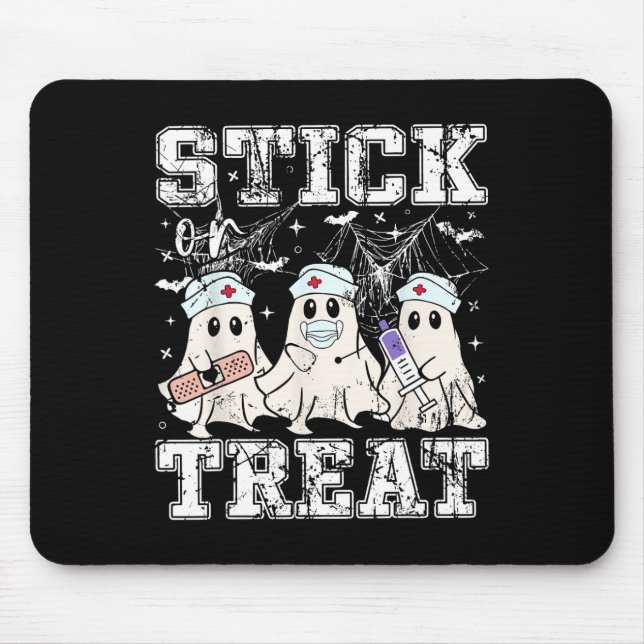 Stick oder Leckerei Ghost Phlebotomy Tech Nurse Ha Mousepad (Vorne)