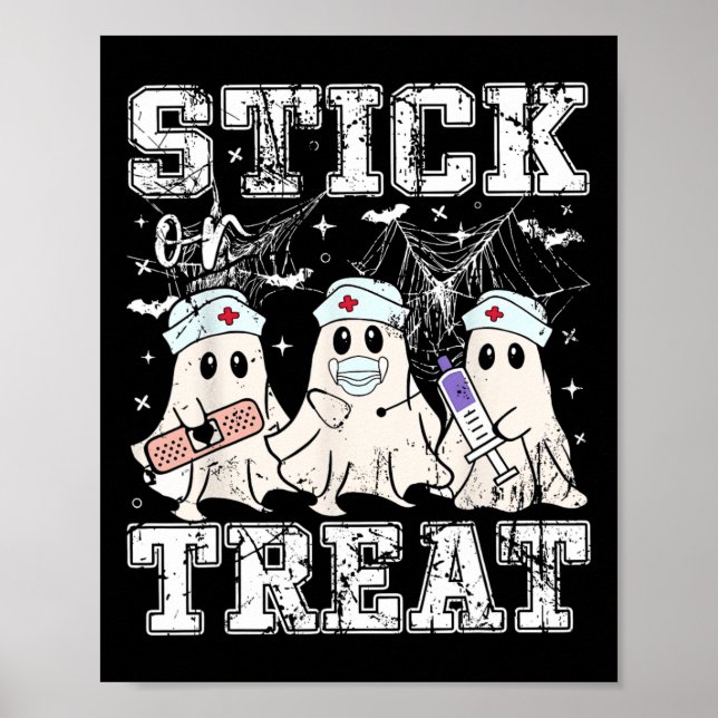 Stick oder Leckerei Ghost Phlebotomy Tech Nurse Ha Poster (Vorne)