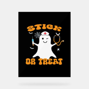 Stick oder Leckerei Nurse Funny Halloween Kostüm E Acrylschild