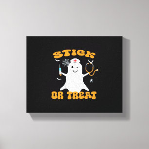 Stick oder Leckerei Nurse Funny Halloween Kostüm E Leinwanddruck