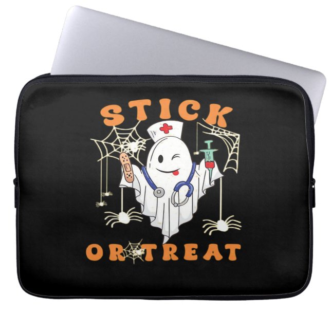 Stick oder Leckerei Nurse Spooky Nurse Kostüm Funn Laptopschutzhülle (Vorderseite)