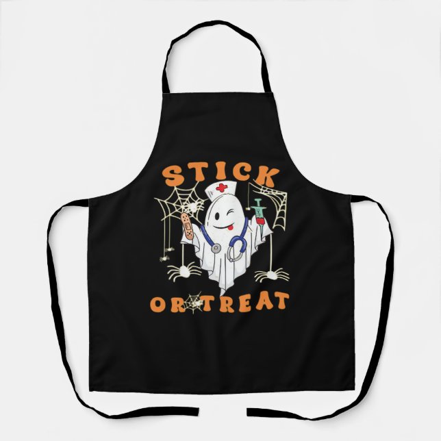 Stick oder Leckerei Nurse Spooky Nurse Kostüm Funn Schürze (Vorderseite)
