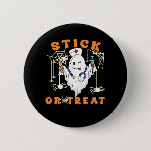 Stick or Treat Krankenschwester Spooky Krankenschw Button