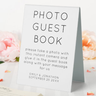 Stick Picture in Foto Guest Book Wedding Sign Tischaufsteller