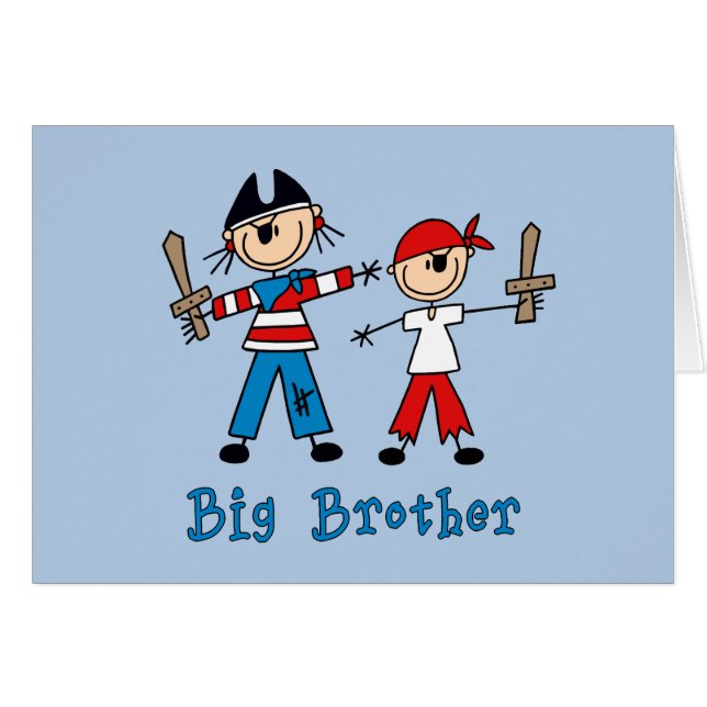 Stick Pirates Big Brother Blank Card (Vorderseite (Horizontal))