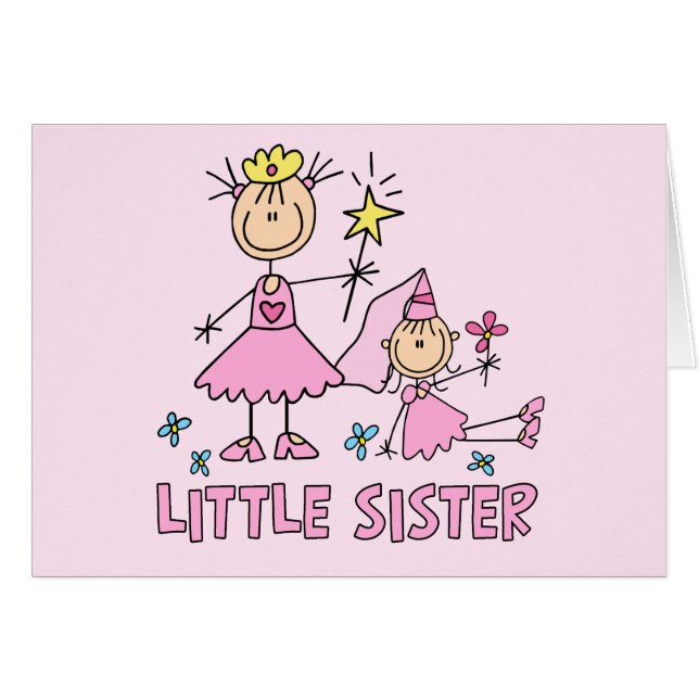 Stick Princess Duo Little Sister Blank Card (Vorderseite (Horizontal))
