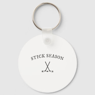 Stick Season Gekreuzte Hockeyschläger Puck Minimal Schlüsselanhänger