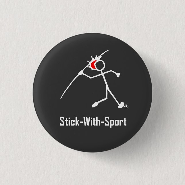 Stick with Sport Javelin Stickman Red Dark Button (Vorderseite)