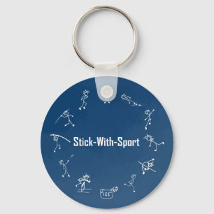 "Stick with Sport" und "Field Keyring Navy" Schlüsselanhänger