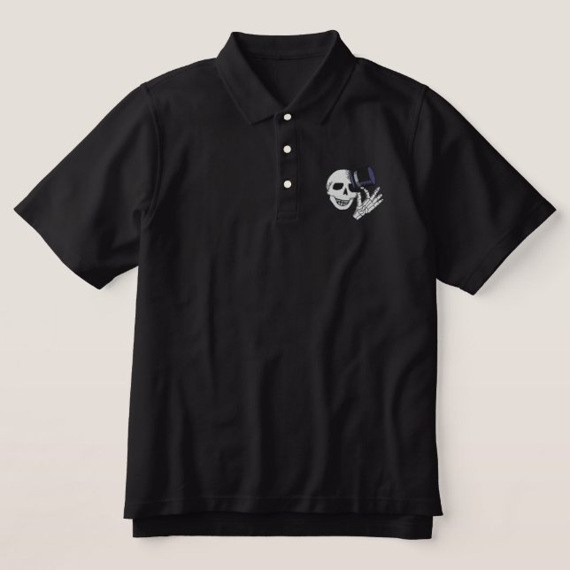 Stickbestickter Skull Top Hat Gentleman (Design Vorderseite)
