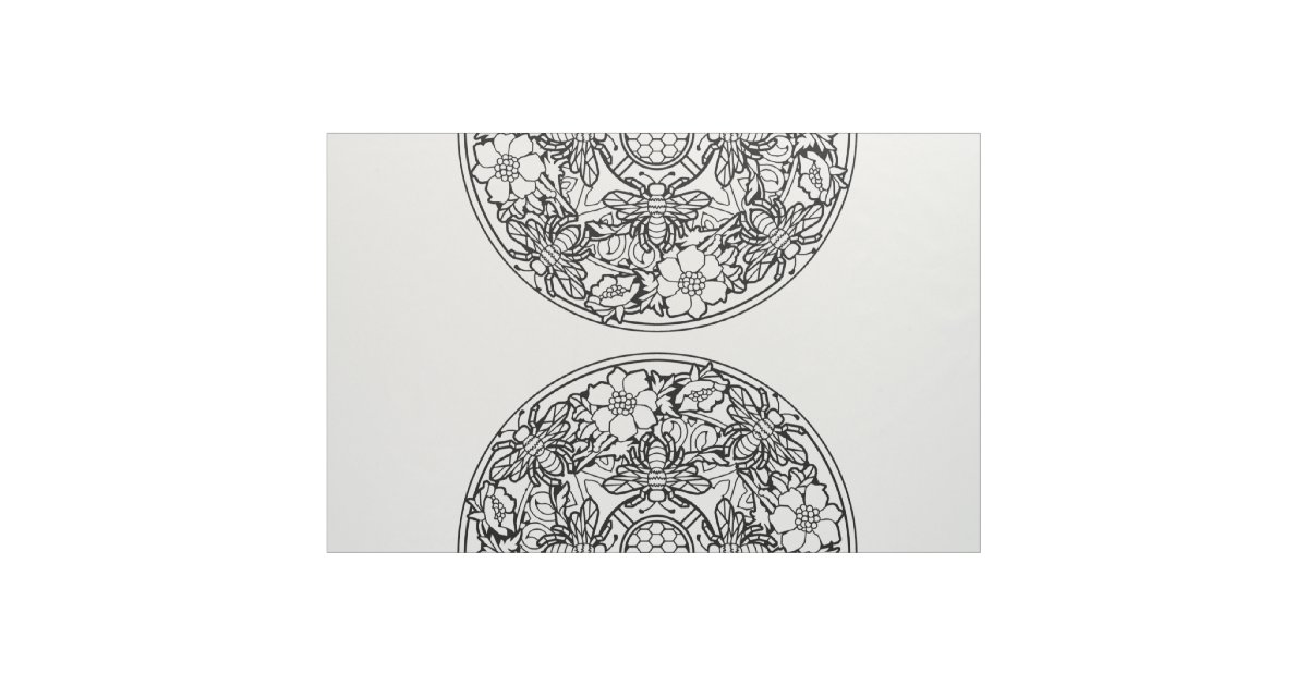 Sticken Sie Ihr Eigenes Bienen Mandala Gewebe Stoff Zazzle Ch