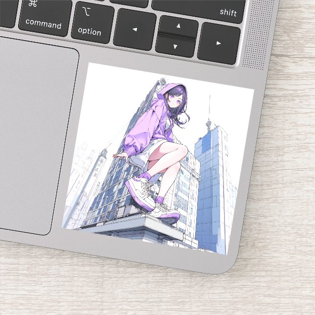 Sticker シール Seal｜パープルJK Purple ｜寿司娘 GenerativeAI (Détail)