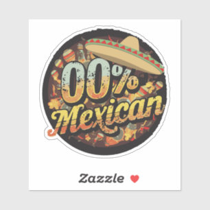 Sticker 0% Fête Mexicaine Cinco De Mayo Chapeau Mexicain