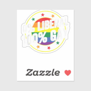 Sticker 0 Libéral 100 Gay LGBT Design pour les conservateu