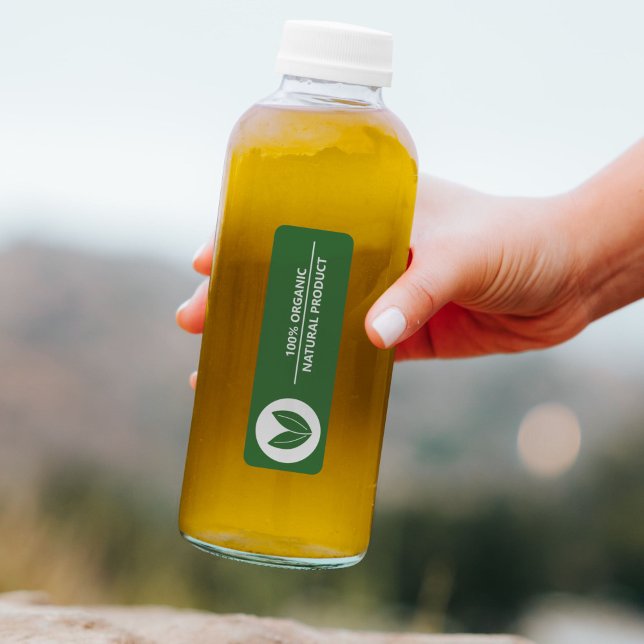 Sticker 100% bio, Étiquette de produits naturels (100% Organic, Natural Product Bottle Label Sticker)