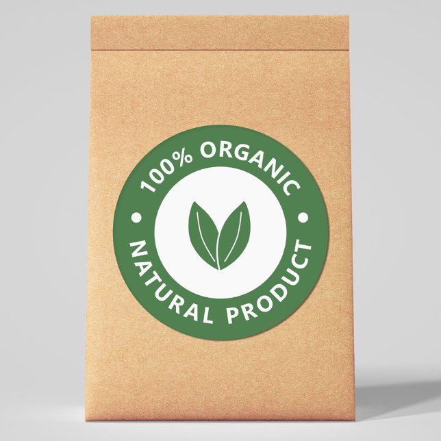 Sticker 100% bio, produit naturel (100% Organic, Natural Product Sticker)