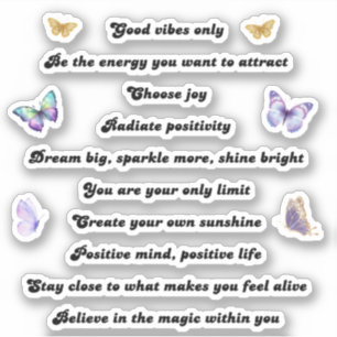 Sticker 10 citations motivationnelles positives