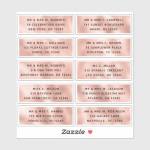 Sticker 10 Nom de l'invité individuel Adresse Mariage de l
