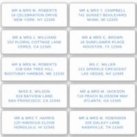 10 Nom de l'invité individuel Adresse Mariage de l