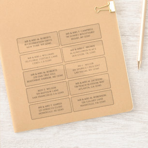 Sticker 10 Nom de l'invité individuel Adresse Mariage de l