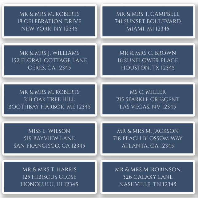 Sticker 10 Nom de l'invité individuel Adresse Mystique Ble (Devant)