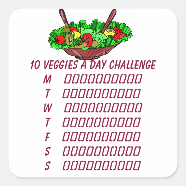 Sticker 10 Veggies a Day Challenge (Devant)