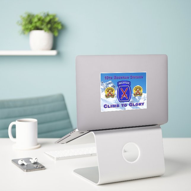 Sticker 10e division de montagne (Ordinateur portable sur le bureau)