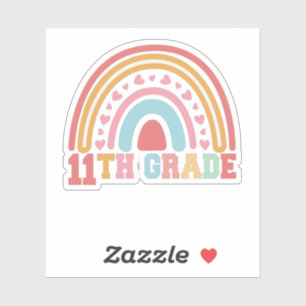 Sticker 11e Année Cute Rainbow Retour À L'École Étudiante