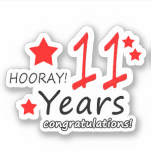 Sticker 11e anniversaire Mariage - 11 ans Anniversaire