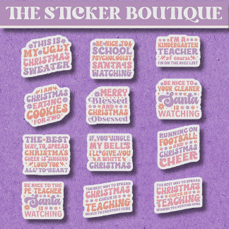 Sticker 12 dans une ambiance festive mignonne et rétro de
