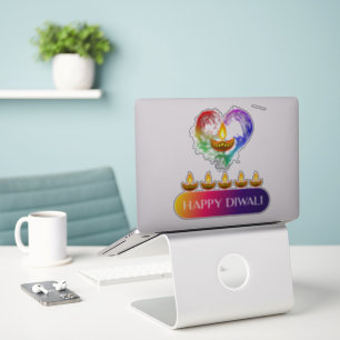 Sticker #12.Heureux Diwali, la fête des lumières de l'Inde