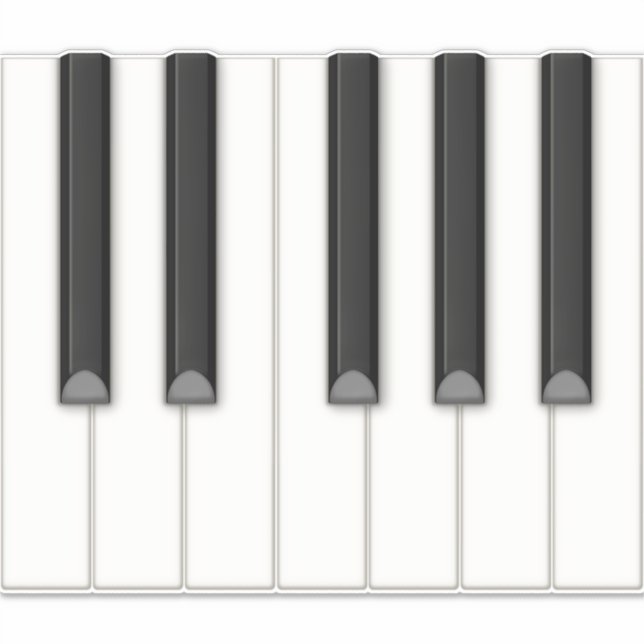 Sticker 12 Touches de piano réalistes Clavier inclinable M (Devant)