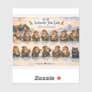 Sticker 13 lutins islandais de Noël en Islande
