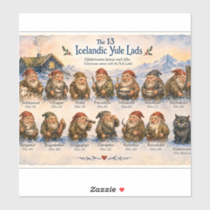 Sticker 13 lutins islandais de Noël en Islande 