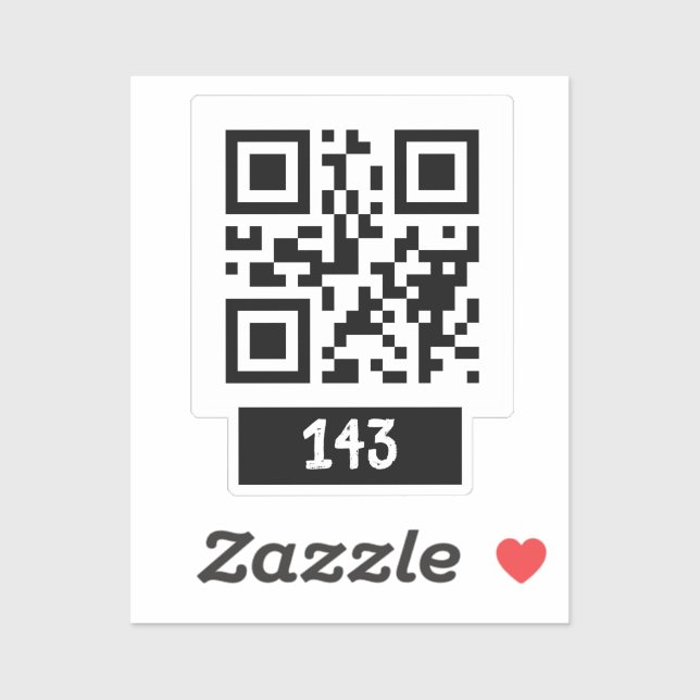 Sticker 143 message secret de code QR, décodez-le et dites (Feuille)