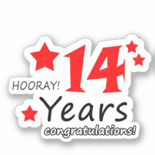 Sticker 14e anniversaire Mariage - 14 ans Anniversaire