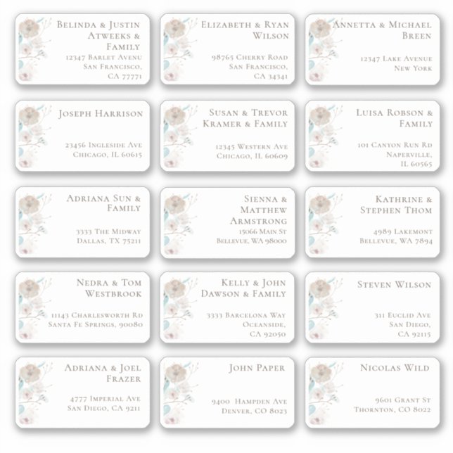 Sticker 15 Mariage individuel Nom du client Adresse Sticke (Devant)