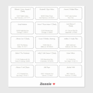 Sticker 15 Nom du client Mariage individuel simple Adresse