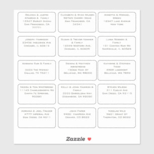 Sticker 15 Nom du client Mariage individuel simple Adresse
