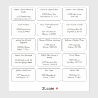 Sticker 15 Nom individuel simple de l'invité Adresse