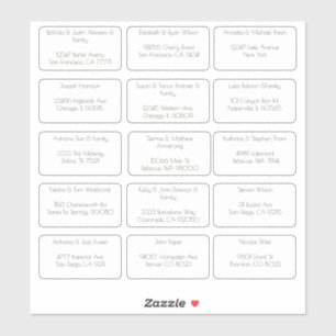 Sticker 15 Nom individuel simple de l'invité Adresse