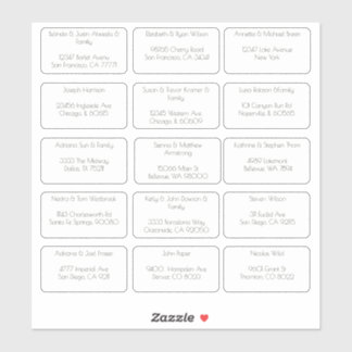 Sticker 15 Nom individuel simple de l'invité Adresse