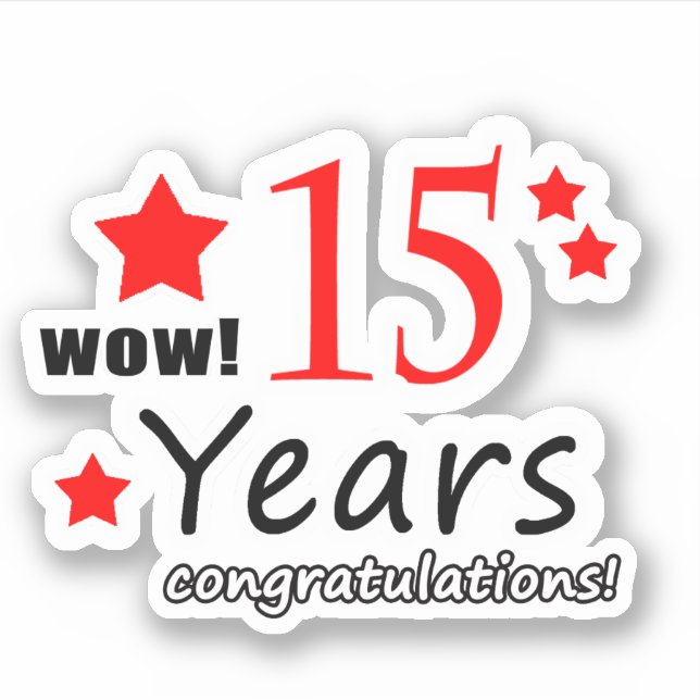 Sticker 15e anniversaire du Mariage - 15 ans Anniversaire (Devant)